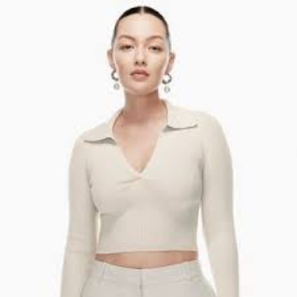 aritizia babaton sculpt kit polo long sleeve